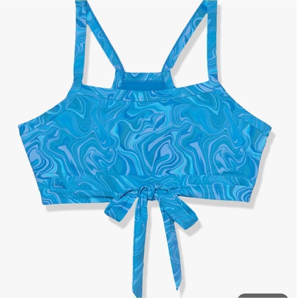 Eleven by Venus Williams Blue Marble Swirl Wrapped Sports Bra NWT Size XXL